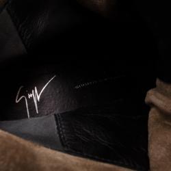 Pre Owned Giuseppe Zanotti Tan Suede Wedge Zip Sneakers Size 39