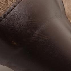 Pre Owned Giuseppe Zanotti Tan Suede Wedge Zip Sneakers Size 39