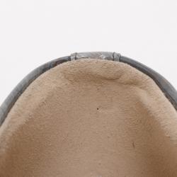 Pre Owned Giuseppe Zanotti Denim Crosshatched Patent Peep Toe Pumps Size 39