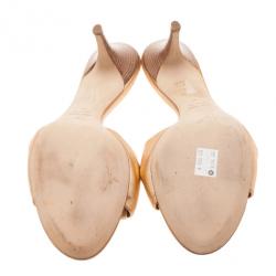 Pre Owned Giuseppe Zanotti Gold Leather Slides Size 41