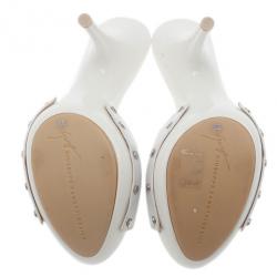 Pre Owned Giuseppe Zanotti White Leather Mules Size 36