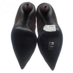 Pre Owned Giuseppe Zanotti Grey Suede Asymmetrical Zip Ankle Boots Size 39