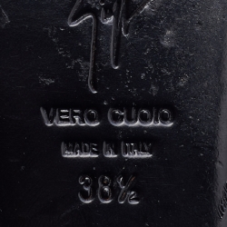 Pre Owned Giuseppe Zanotti Black Suede Crystal Embellished Thong Flats Size 38.5