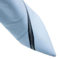 Pre Owned Giuseppe Zanotti White Leather Asymmetrical Zip Ankle Boots Size 41