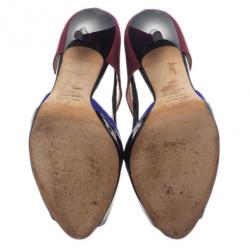 Pre Owned Giuseppe Zanotti Tri Color Patent Pumps Size 38.5