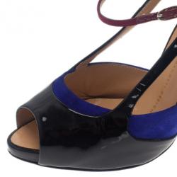 Pre Owned Giuseppe Zanotti Tri Color Patent Pumps Size 38.5