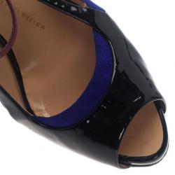 Pre Owned Giuseppe Zanotti Tri Color Patent Pumps Size 38.5