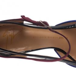 Pre Owned Giuseppe Zanotti Tri Color Patent Pumps Size 38.5