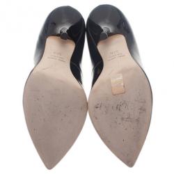 Pre Owned Giuseppe Zanotti Black Patent Pointed Toe Pumps Size 37.5