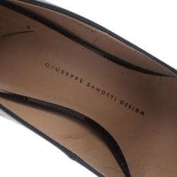 Pre Owned Giuseppe Zanotti Black Patent Pointed Toe Pumps Size 37.5