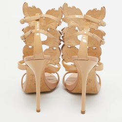 Pre Owned Giuseppe Zanotti Beige Patent Cruel Sandals Size 37