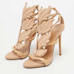 Pre Owned Giuseppe Zanotti Beige Patent Cruel Sandals Size 37