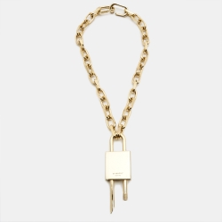 Givenchy Pad Lock Gold Tone Necklace