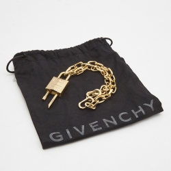 Givenchy Pad Lock Gold Tone Necklace