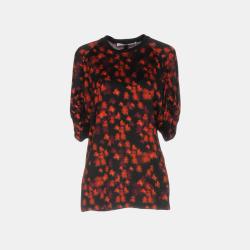 Black/ Floral Print Jersey T-Shirt S (FR
