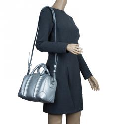 Givenchy Silver Leather Mini Lucrezia Duffel Bag