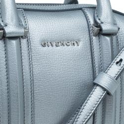 Givenchy Silver Leather Mini Lucrezia Duffel Bag