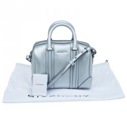 Givenchy Silver Leather Mini Lucrezia Duffel Bag