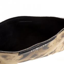 Pre Owned Givenchy Yellow/Black Flames Print Antigona Zip Pouch 