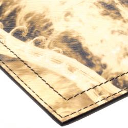 Pre Owned Givenchy Yellow/Black Flames Print Antigona Zip Pouch 