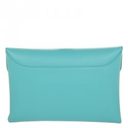 Pre Owned حقيبة كلتش جيفنشي مظروف انتيغونا جلد ماعز حُبيبي سابمارين سماوية