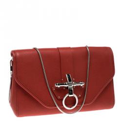 Givenchy Red Leather Obsedia Chain Clutch