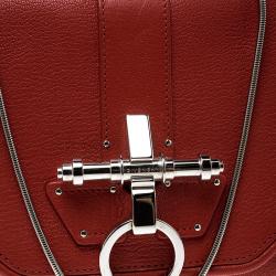 Givenchy Red Leather Obsedia Chain Clutch