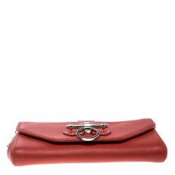 Givenchy Red Leather Obsedia Chain Clutch