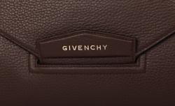 Pre Owned Givenchy Dark Brown Leather Antigona Envelope Clutch