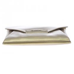 Pre Owned Givenchy Gold Leather Medium Envelope Antigona Clutch