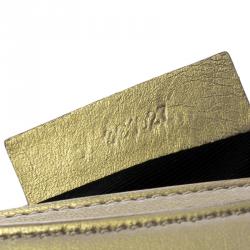 Pre Owned Givenchy Gold Leather Medium Envelope Antigona Clutch