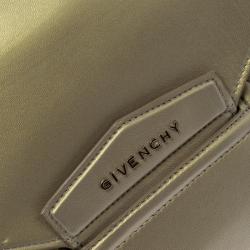 Pre Owned Givenchy Gold Leather Medium Envelope Antigona Clutch