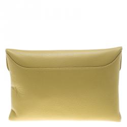 Pre Owned Givenchy Lemon Yellow Leather Medium Envelope Antigona Clutch