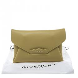 Pre Owned Givenchy Lemon Yellow Leather Medium Envelope Antigona Clutch