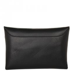 Pre Owned Givenchy Black Grained Goatskin Leather Antigona Envelope Clutch