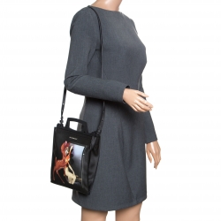 مملوكة مسبقًا حقيبة كروس جيفنشي ريف بامبي جلد سوداء