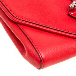 Pre Owned Givenchy Red Leather Obsedia Chain Clutch