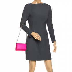 Pre Owned Givenchy Hot Pink Leather Micro Pandora Box Chain Bag