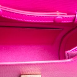 Pre Owned Givenchy Hot Pink Leather Micro Pandora Box Chain Bag