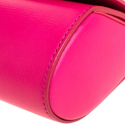 Pre Owned Givenchy Hot Pink Leather Micro Pandora Box Chain Bag