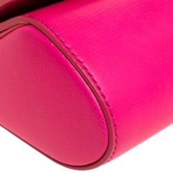 Pre Owned Givenchy Hot Pink Leather Micro Pandora Box Chain Bag