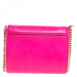 Pre Owned Givenchy Hot Pink Leather Micro Pandora Box Chain Bag