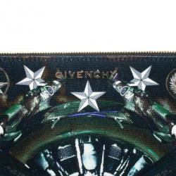 Pre Owned Givenchy Fighter Plane and Stars-Print Canvas Clutch