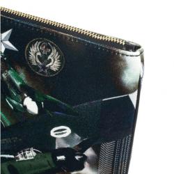 Pre Owned Givenchy Fighter Plane and Stars-Print Canvas Clutch