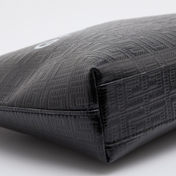 مملوكة مسبقًا Givenchy Black Monogram Coated Canvas 4G Large Zip Pouch