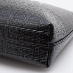 مملوكة مسبقًا Givenchy Black Monogram Coated Canvas 4G Large Zip Pouch