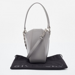 Givenchy Grey Leather Mini Antigona Vertical Crossbody Bag