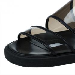 Givenchy Black PVC Embellished Heel Sandals Size 37.5