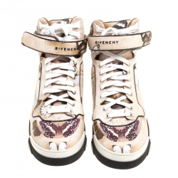 Givenchy Multicolor Butterfly Print Leather Tyson High Top Sneakers Size 40.5