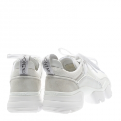 Givenchy White Leather And Neoprene Fabric Jaw Low Sneakers Size 37